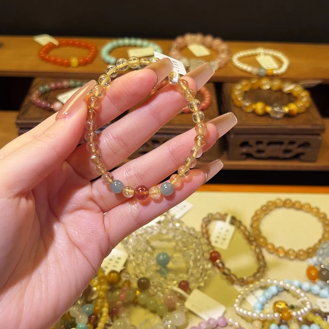 水晶手链银S925镶嵌金发2903