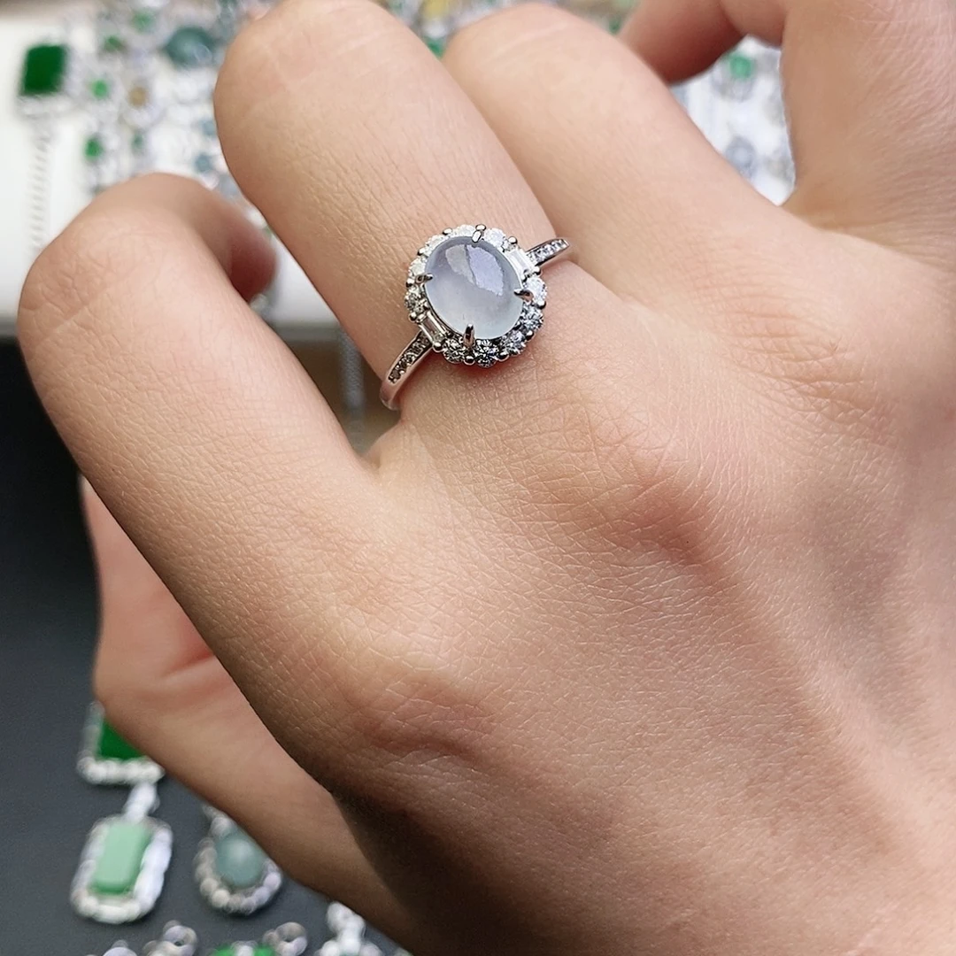 翡翠银S925镶嵌戒指