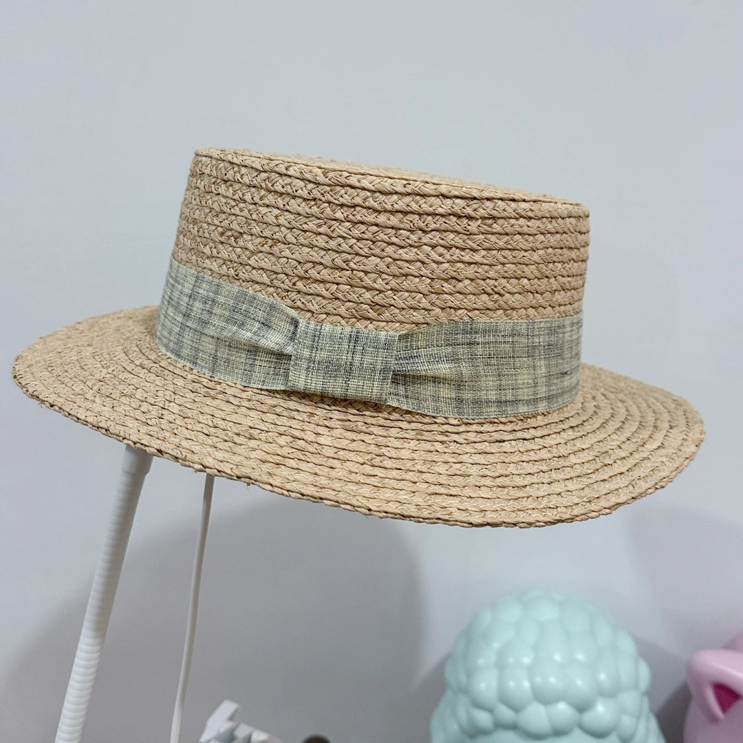 hucares「浅夏森息」拉菲草手工草帽海边遮阳防晒帽显脸小