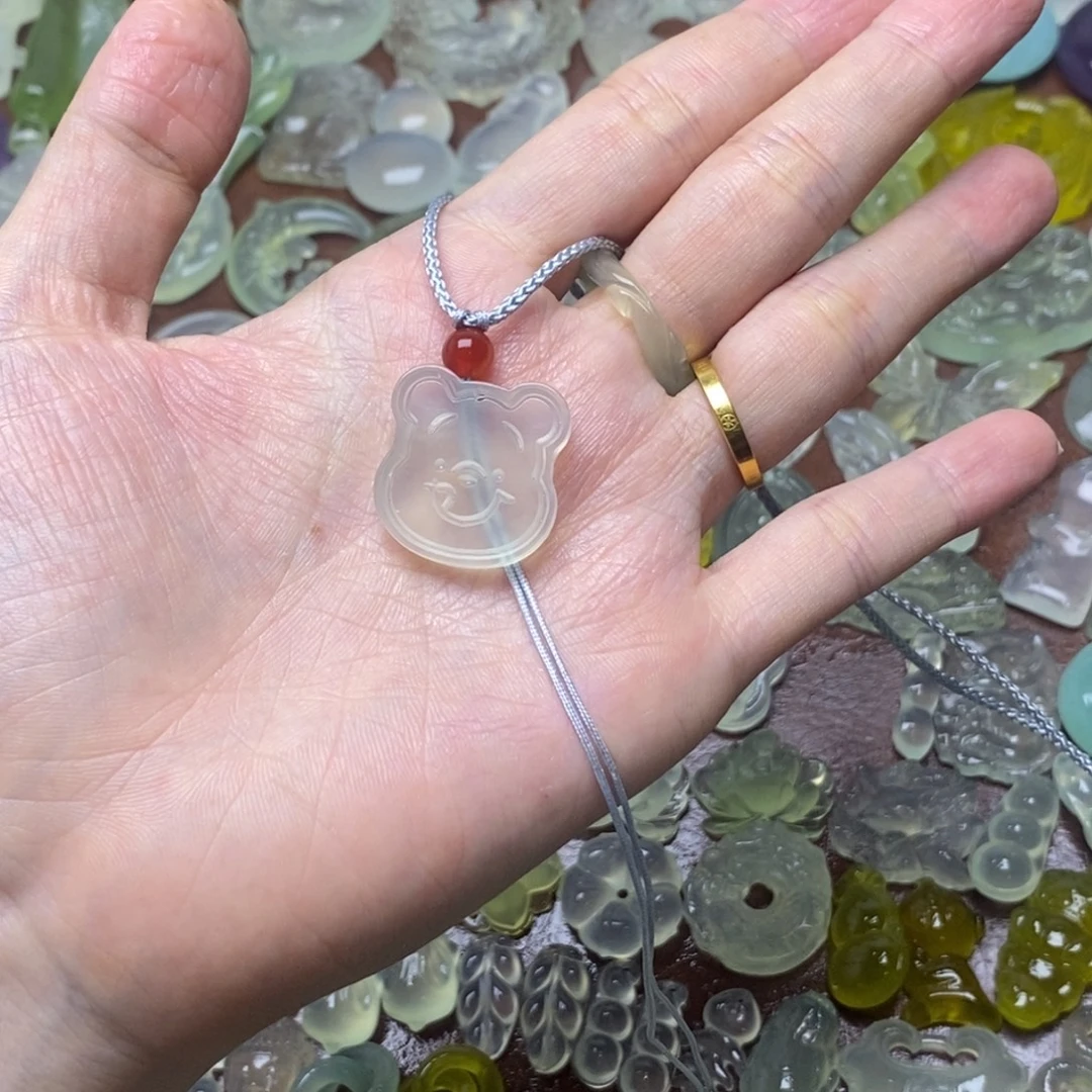 蛇纹石玉合金项链