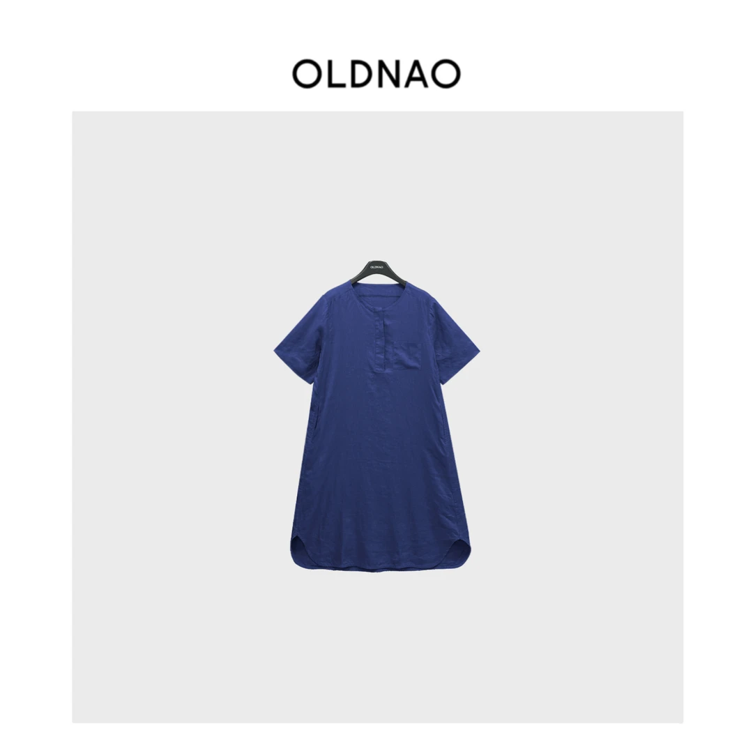 【OLDNAO】品牌订单线设计款亚麻圆领连衣裙-JRD-88200