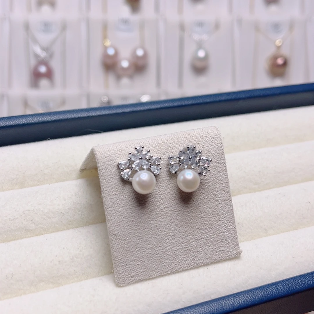 淡水珍珠银S925镶嵌项链