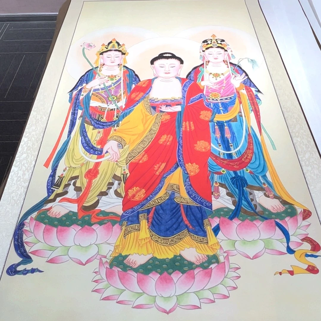希***微国画微瑕福利画轴西方三圣