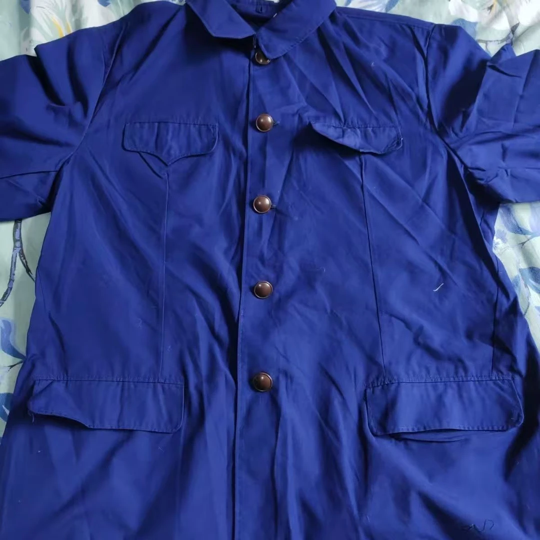 的确良蓝色套装经典怀旧