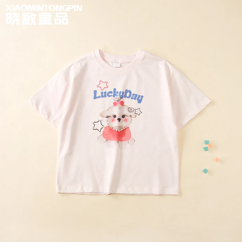 珍珠小狗印花T恤3C4602