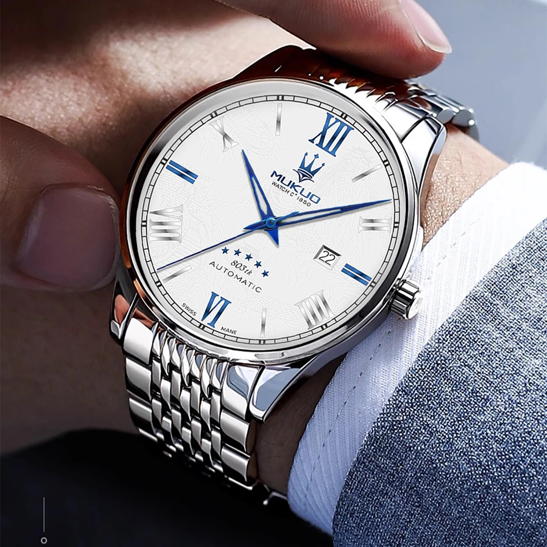 【正品直发】高清夜光限定款万里长城商务防水百搭钢带款