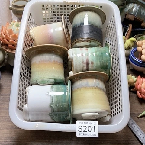 紫砂花盆201微瑕品口径6.5到7左右