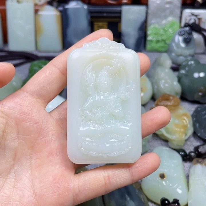 和田玉未镶嵌挂件生*