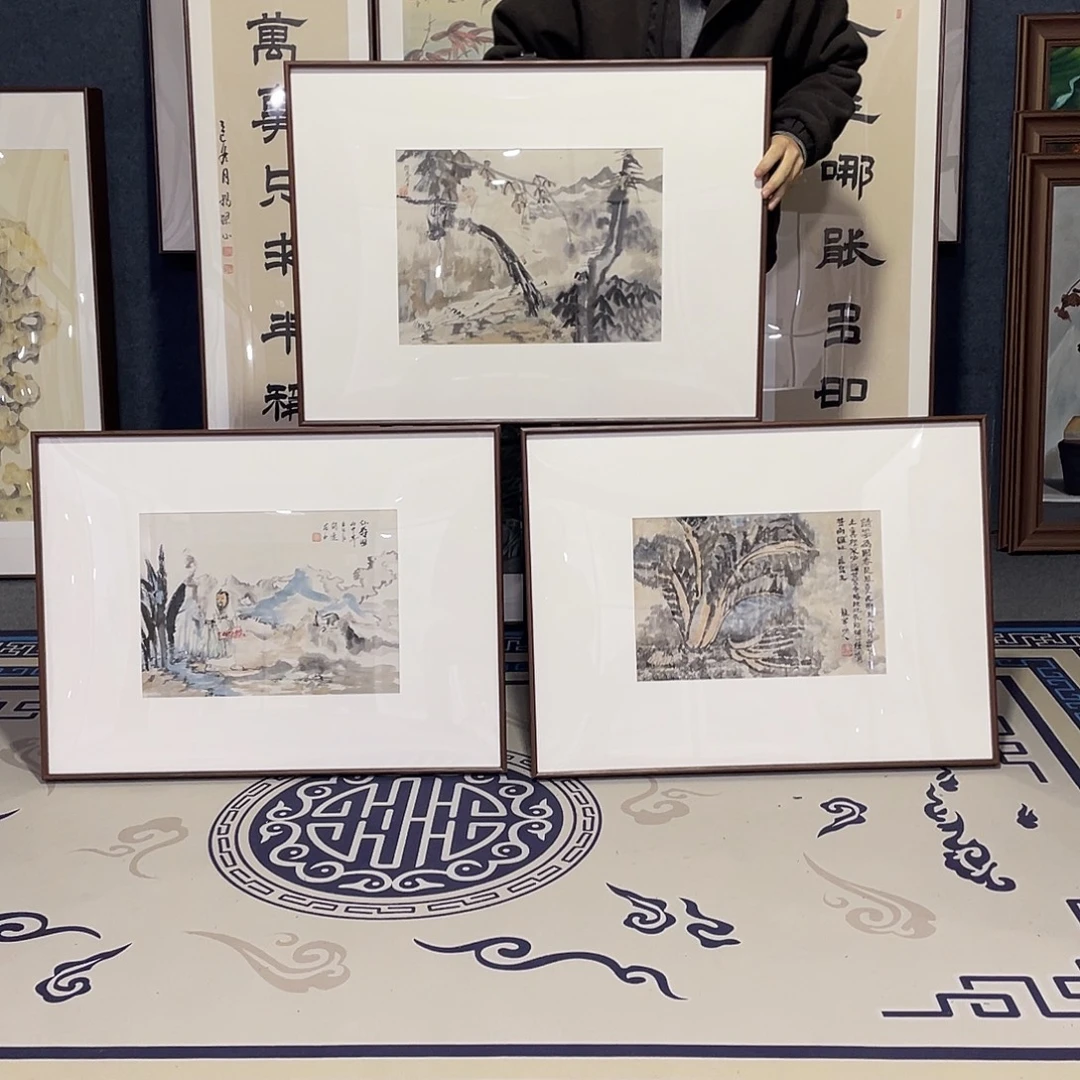 国画手绘画作品带框60/80