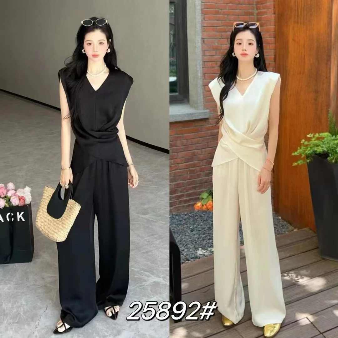 时尚阔腿裤套装女2025新款气质显瘦高级感超好看两件套装HJ-1904