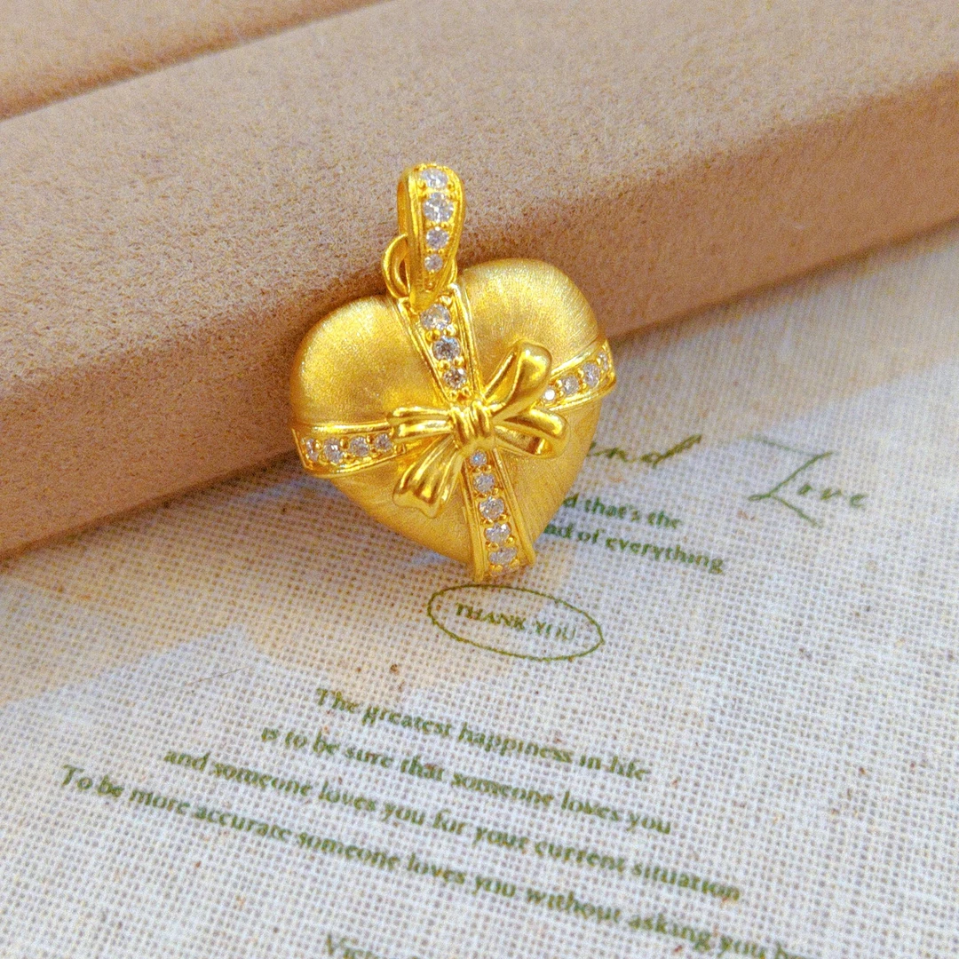 【琪琪专属】足金999投资金【蝴蝶结爱心】吊坠 经典百搭（工费80/件）