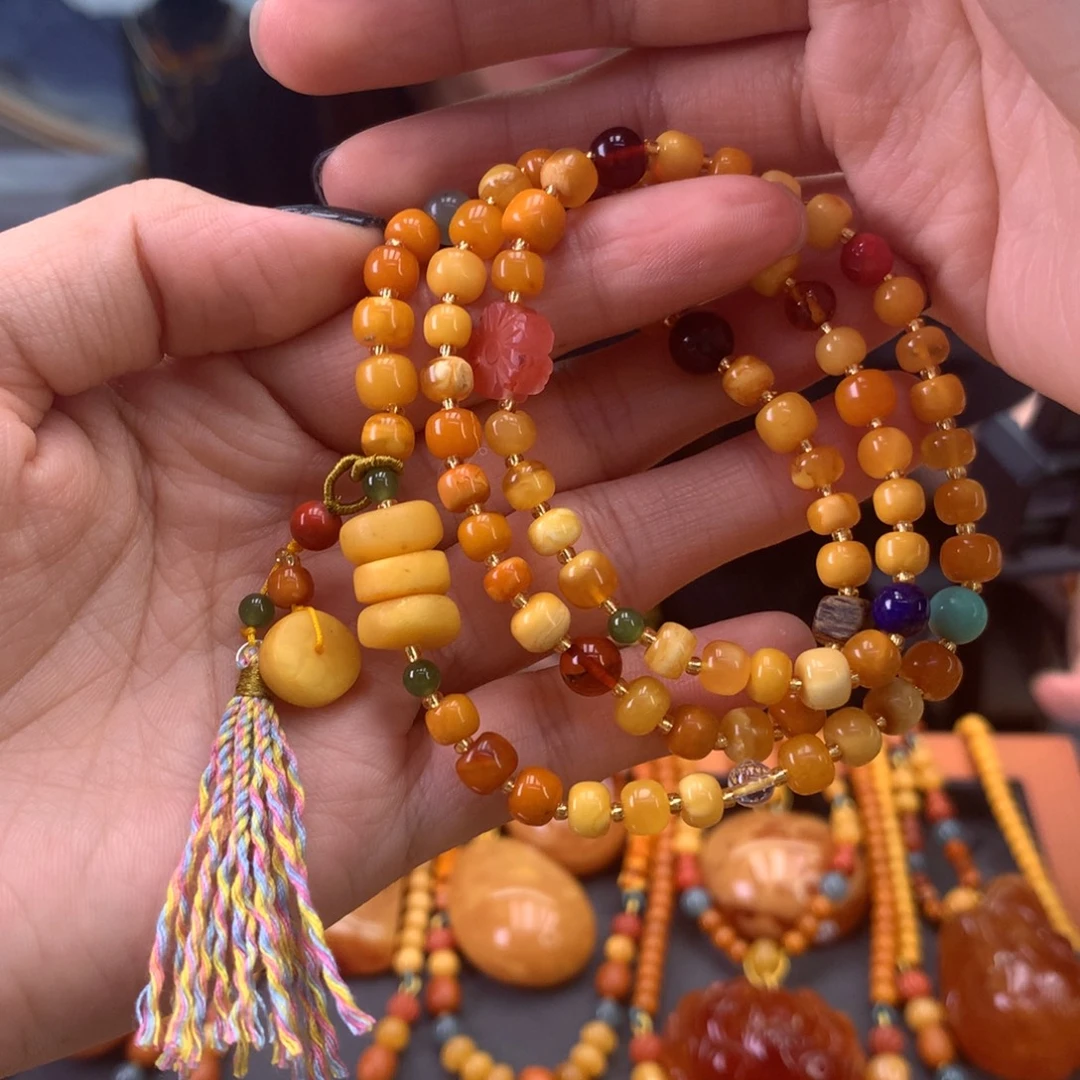 未镶嵌琥珀手串微瑕