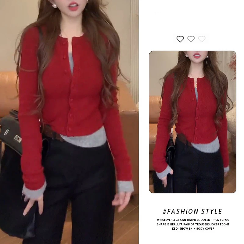 开衫毛衣女2025秋冬内搭外穿圆领软糯超好看正肩显瘦针织外套上衣