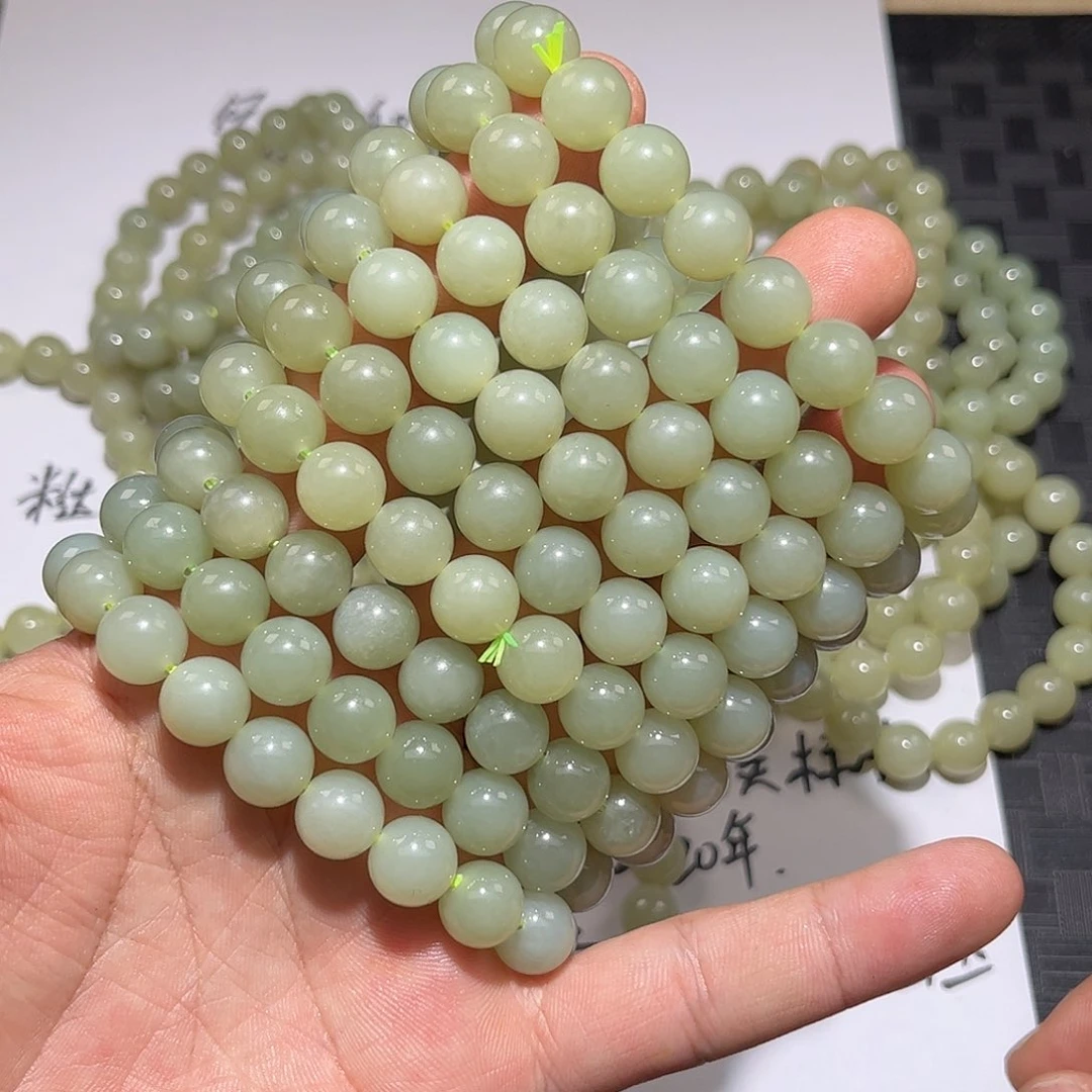 和田玉和田玉且末料手串卡10纯天然未镶嵌