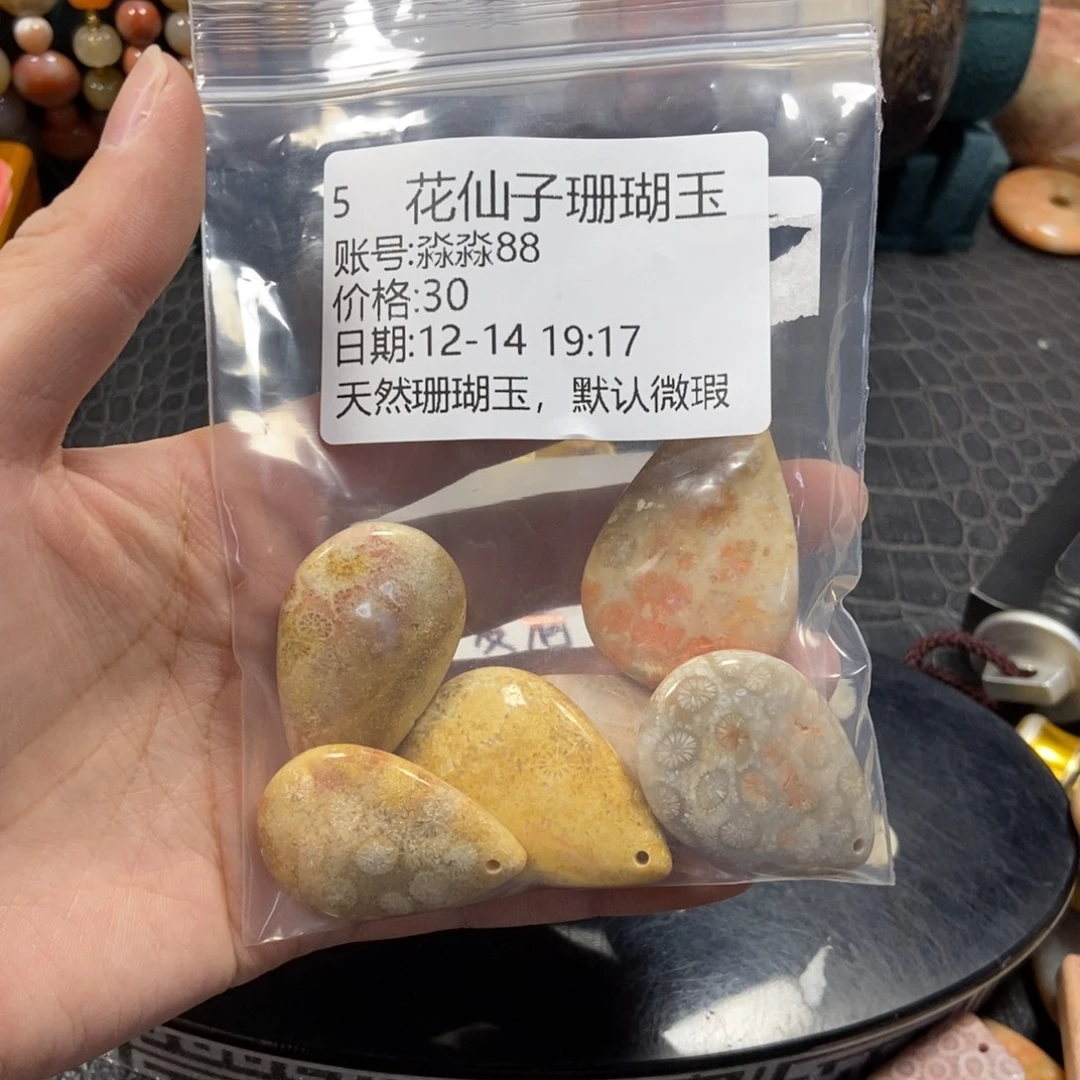 淼***8硅化珊瑚（珊瑚玉）未镶嵌珠宝半成品5