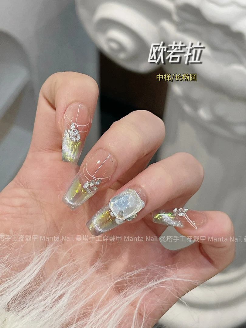 欧若拉｜猫眼精致爆闪时尚新年气质超闪纯手工穿戴甲