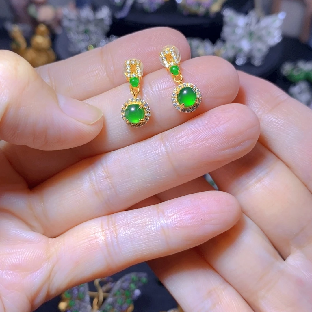 翡翠银S925镶嵌颈饰天然翡翠