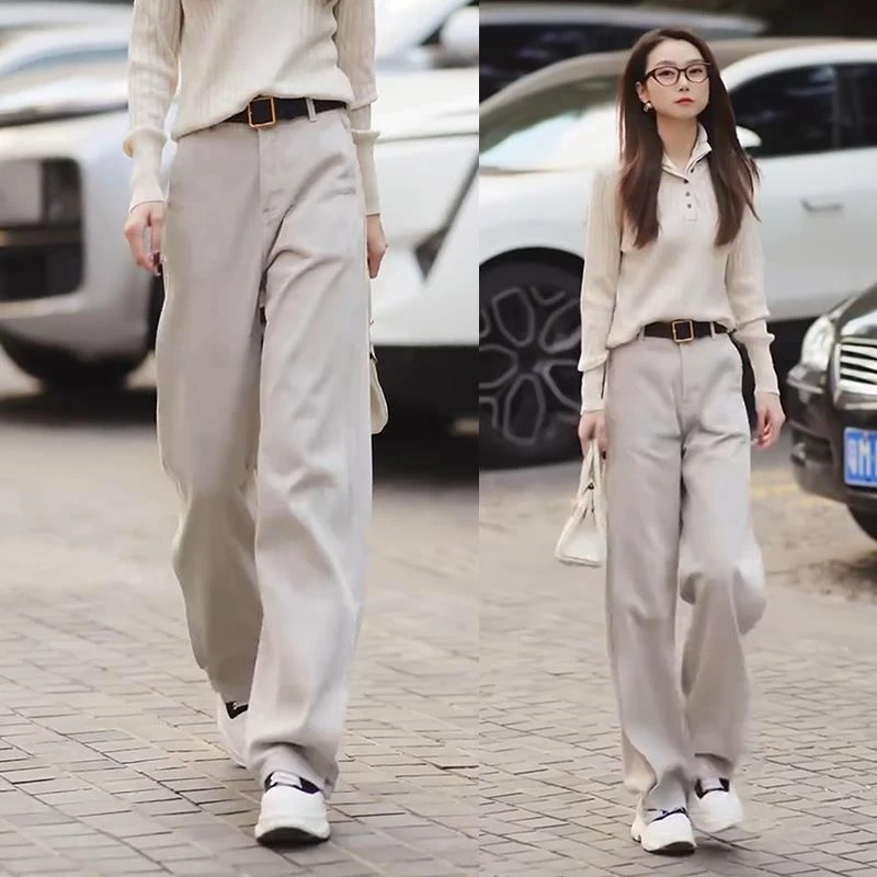 今年流行的松弛感慵懒风弯刀裤女春季裤子2025新款宽松休闲牛仔裤