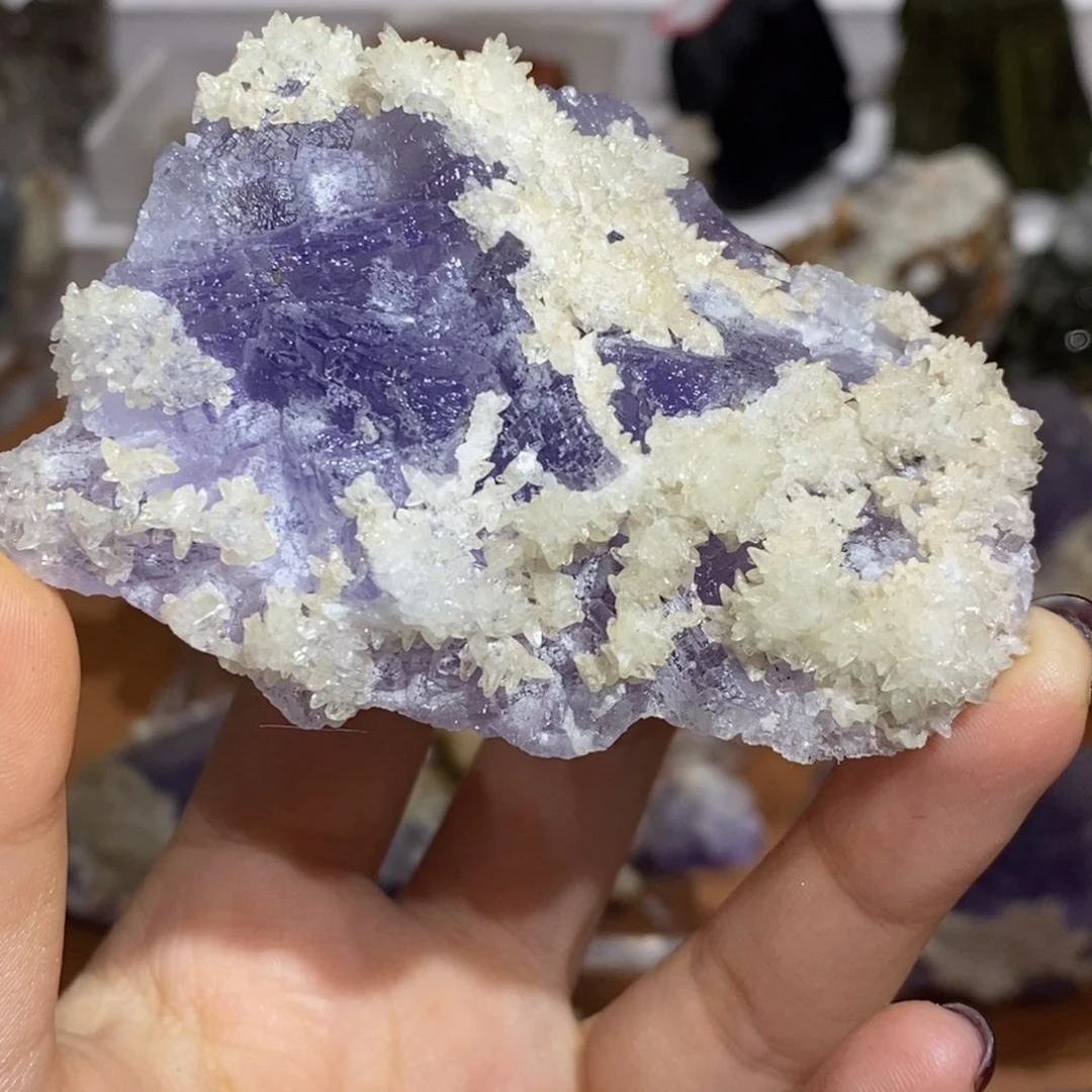 石材风花雪月云南狗牙萤石