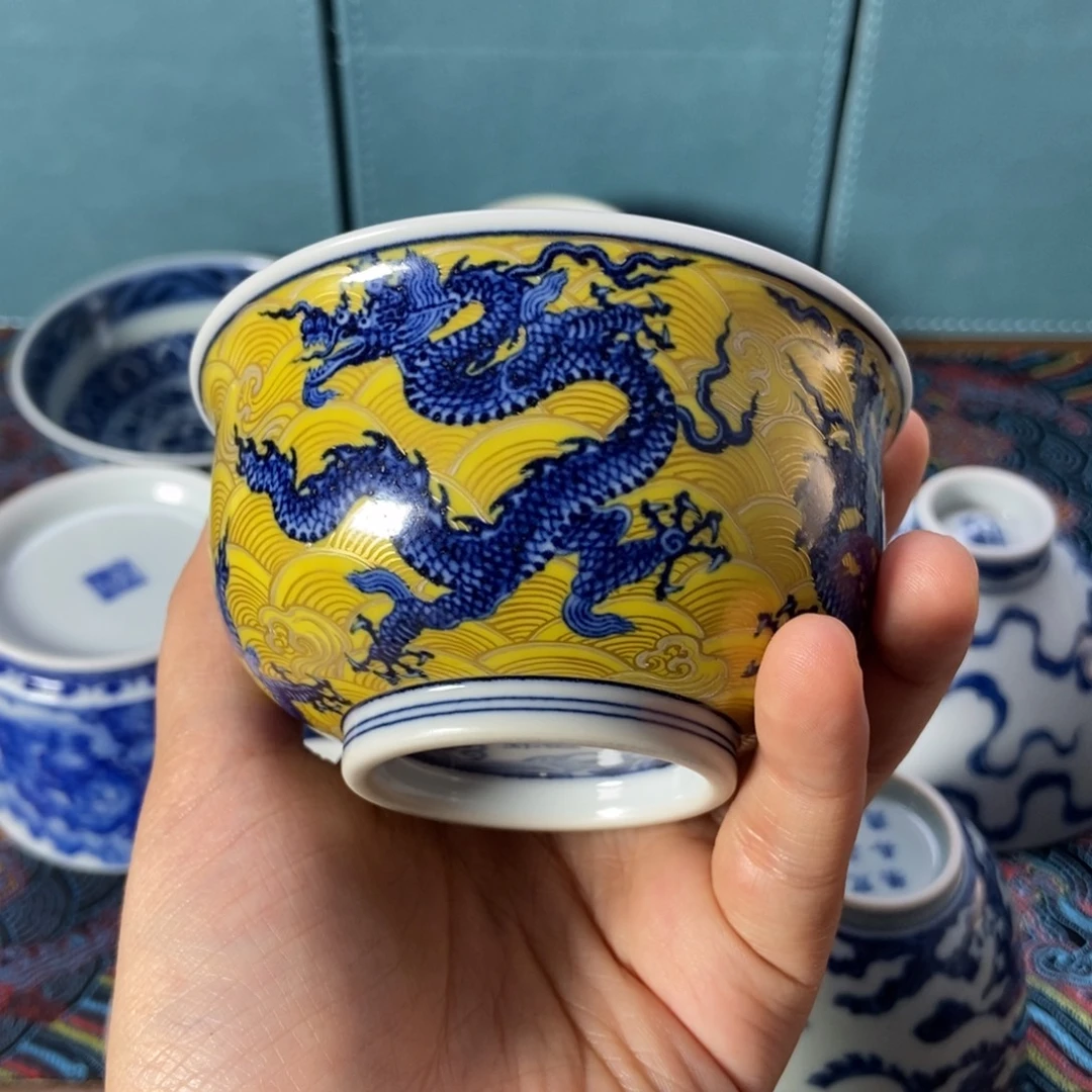 杯水造黄釉 九龙炉式