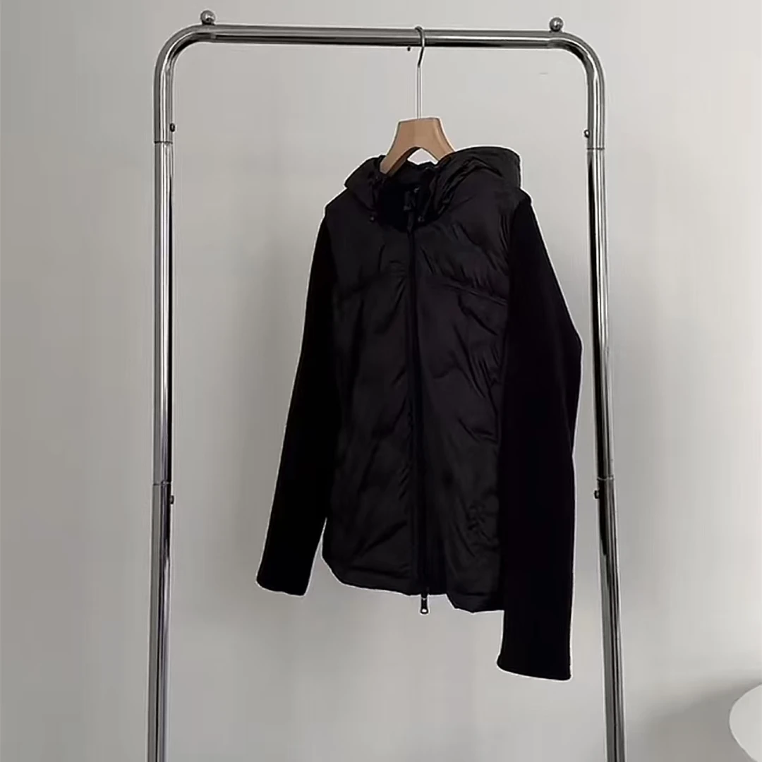 清黑色修身连帽羽绒服   no.退no.换