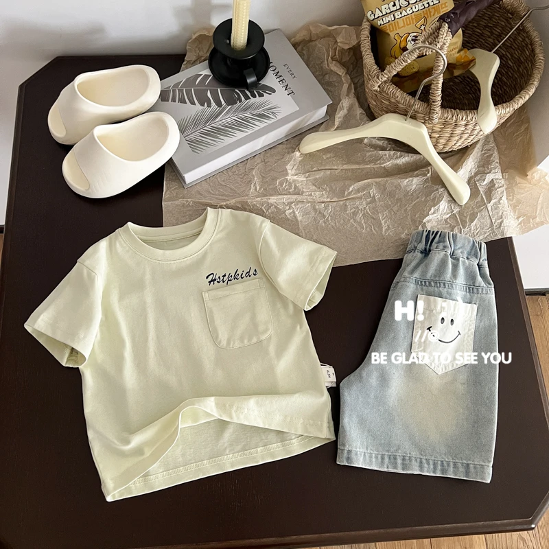 现货【百分百棉】郝叔童品夏季限定洋气2025男童网红潮短袖YS5252