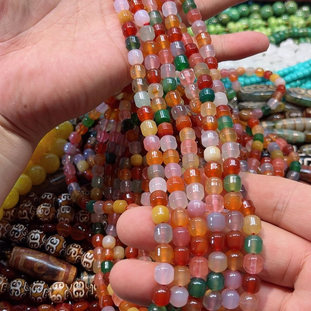 玛瑙/玉髓合金珠宝半成品玛瑙多宝三圈7mm