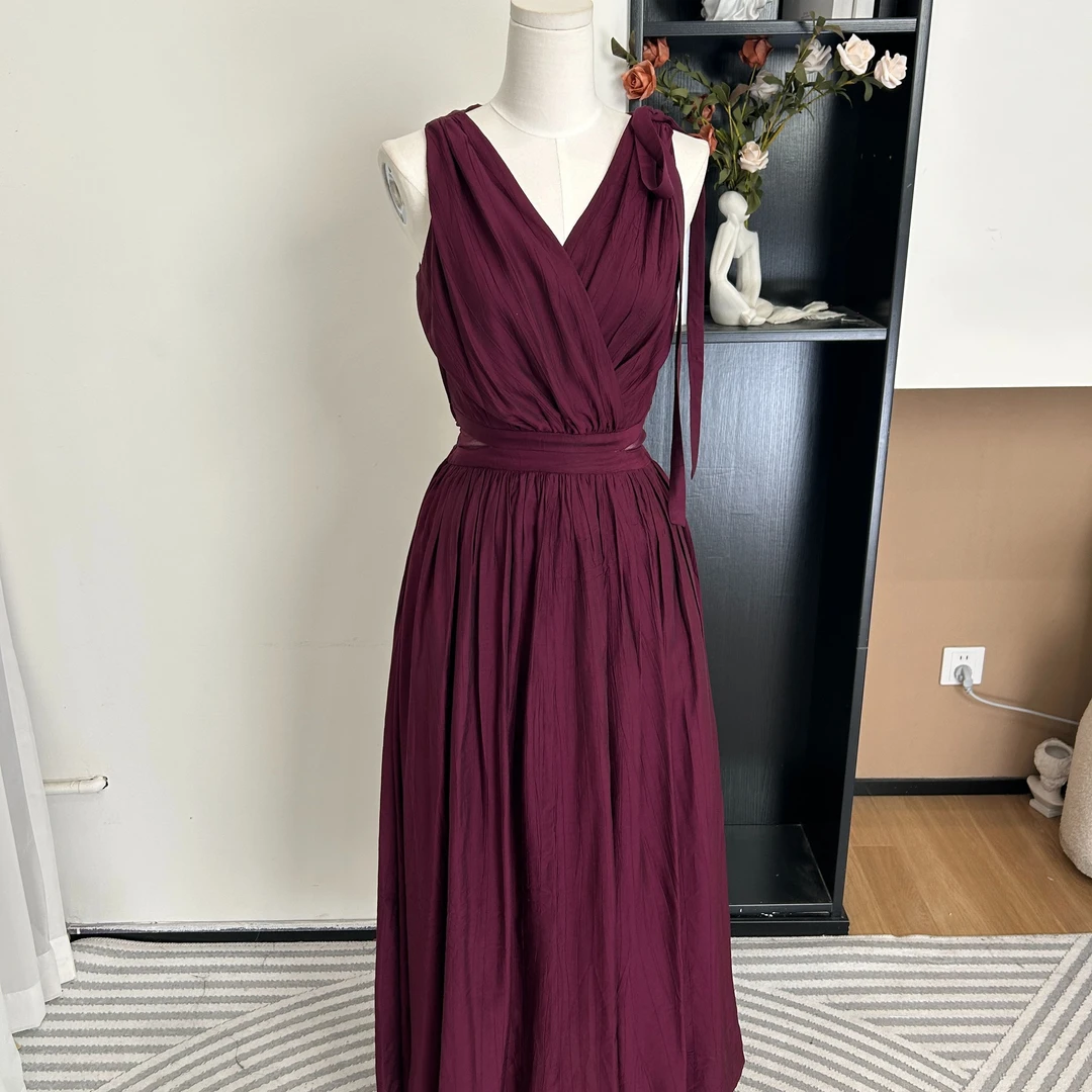 拉夏贝尔25夏季新款法式轻熟气质轻奢设计感连衣裙10556 QCK