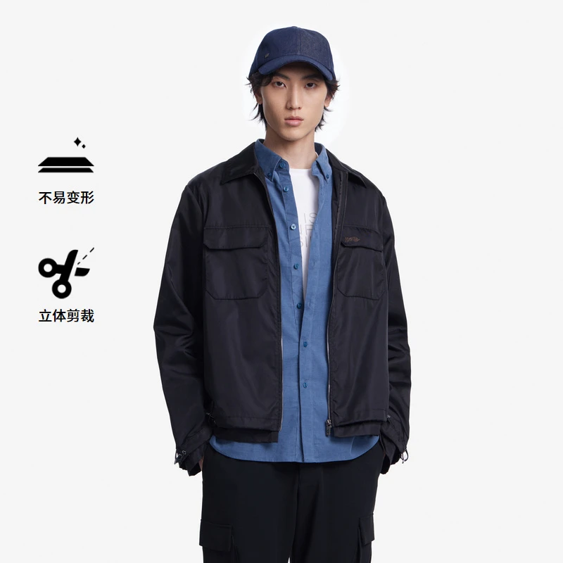 【劲霸男装】短版深色无帽大口袋茄克|FKDT3261