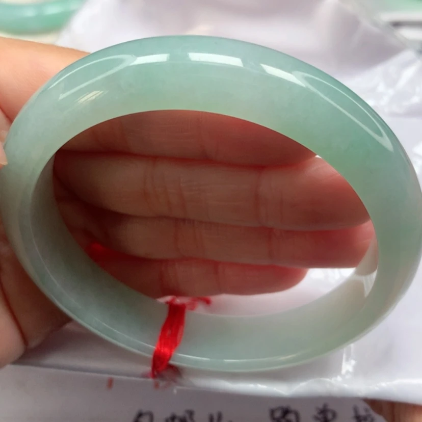 【闪购商品】翡翠手镯未镶嵌老坑冰清绿手镯6061圈37号