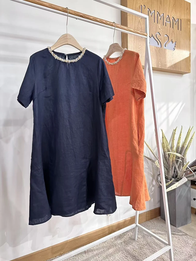 爱美妈咪孕妇亚麻裙子23H207