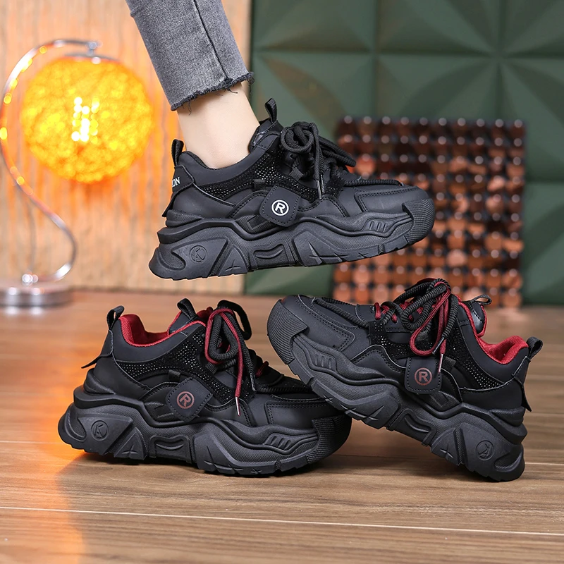 时尚百搭老爹鞋女2025年新款厚底增高高级感百搭网红休闲鞋女学生