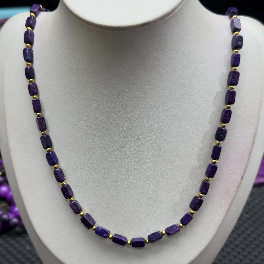 【唐艺】B22主播推荐款轻奢风常规紫色原石项链多样性发一件奇石