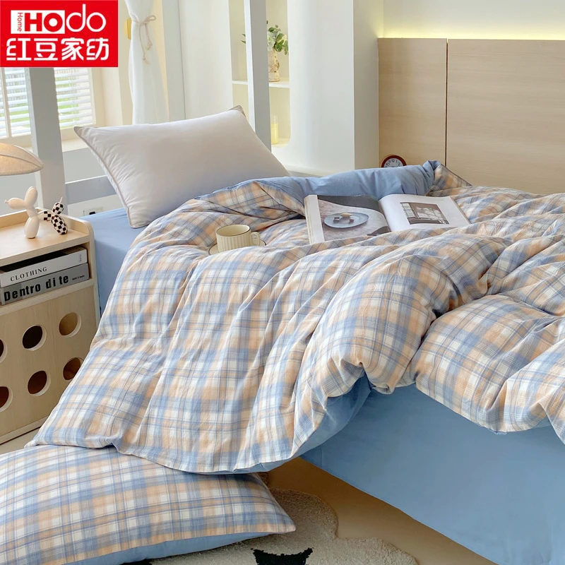 红豆简约全棉大学生宿舍三件套2025新款纯棉床单被套床笠床上用品