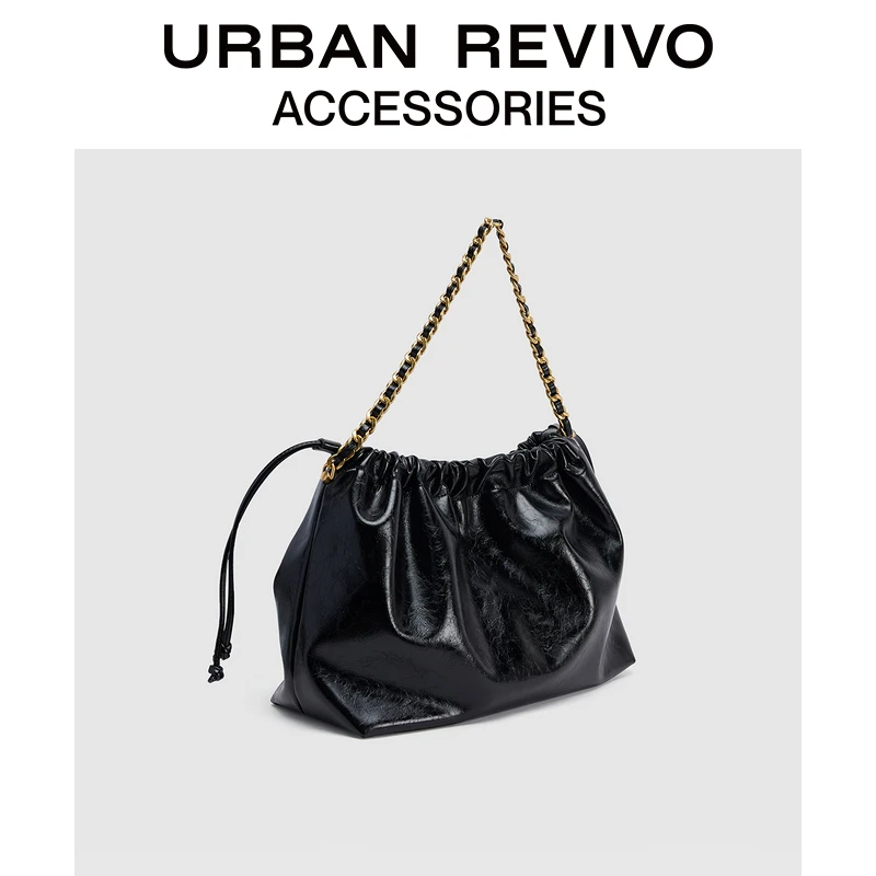 URBAN REVIVO2025夏季新款女士时尚抽绳单肩斜挎包UAWB50129