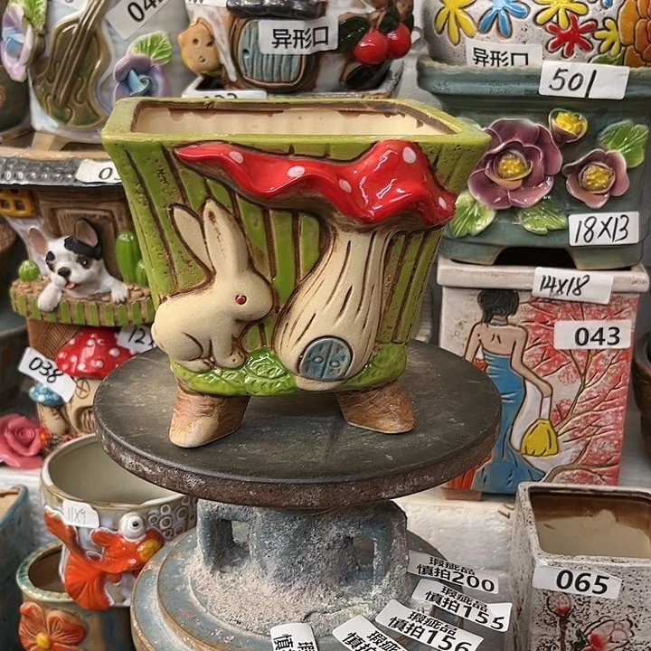 粗陶材质多肉花盆