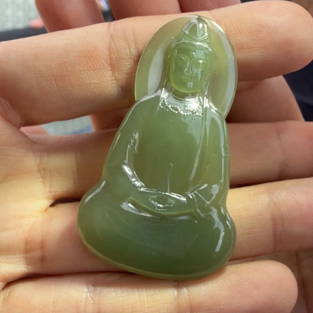 和田玉未镶嵌颈饰高冰素衣观音周姐妹多样性拍一发一