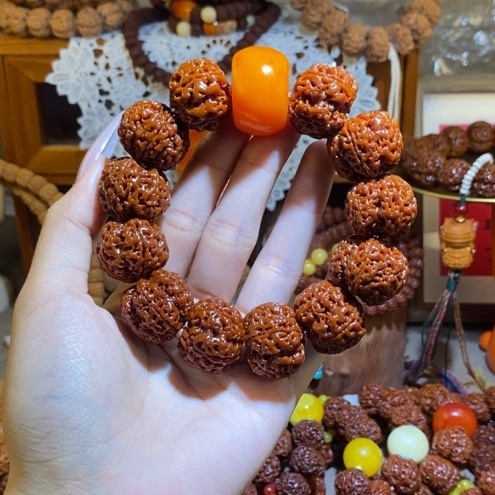 金刚菩提手串245玉华满肉花蜜树王一物