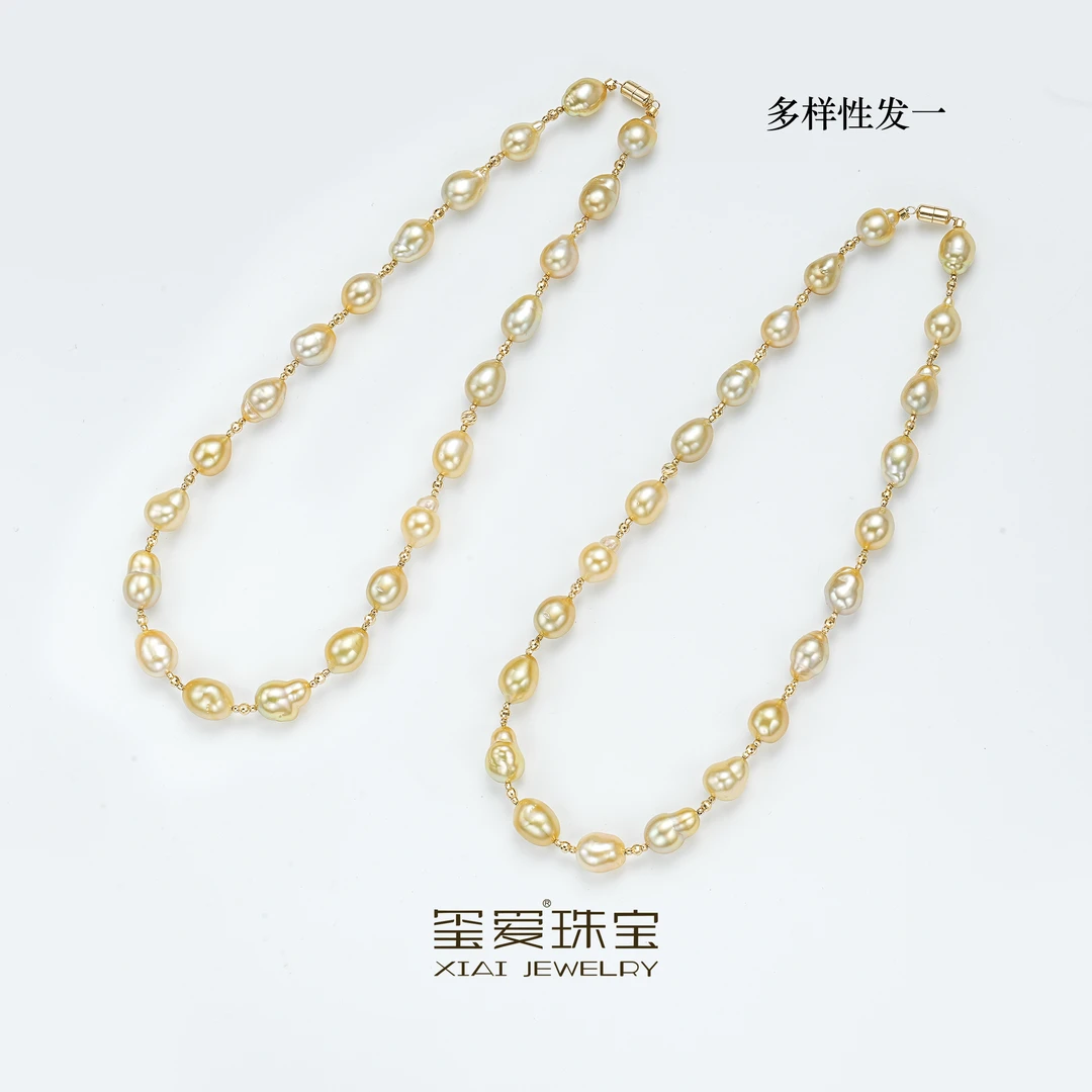 【玺爱门门】MM-13121-1-2-3 海水珍珠金珠巴洛克项链 （多样性发一）