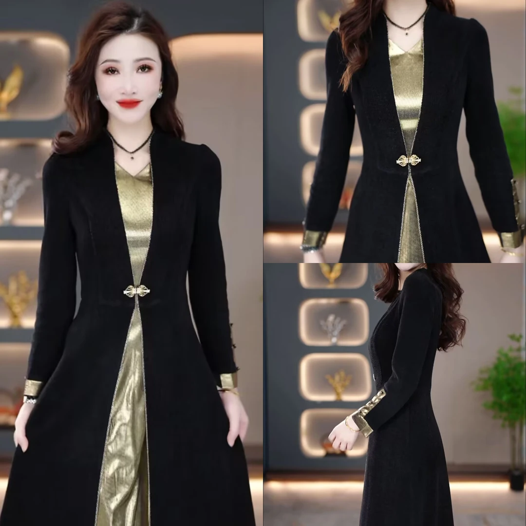 秋季时尚新款连衣裙2025韩版气质显瘦百搭收腰连衣裙MY24J1252