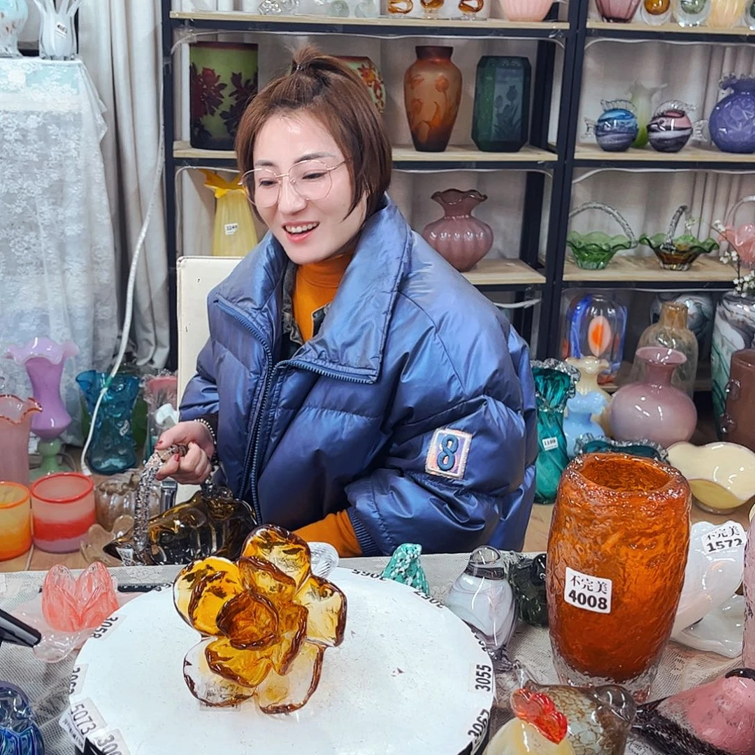 霸王花短杆福利家悦琉璃工艺品