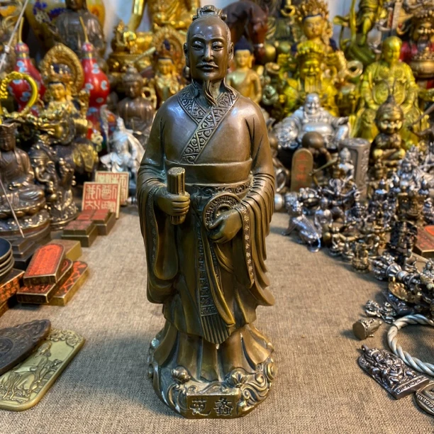 纯铜文财神范蠡站像摆件