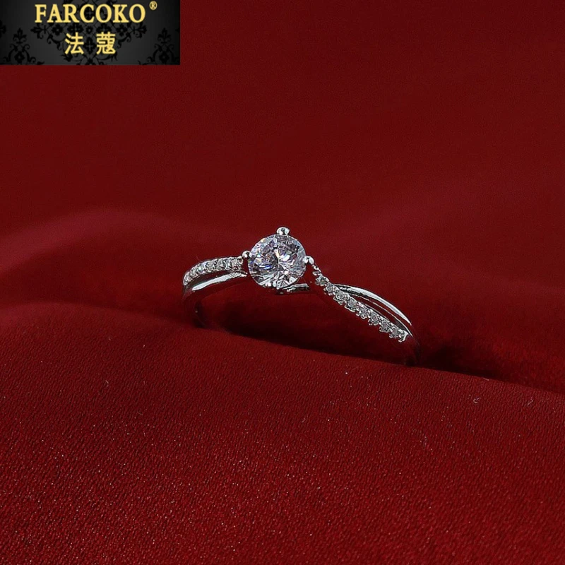 FARCOKO/法蔻戒指女款简约气质求婚钻戒情人节生日礼物送女友老婆