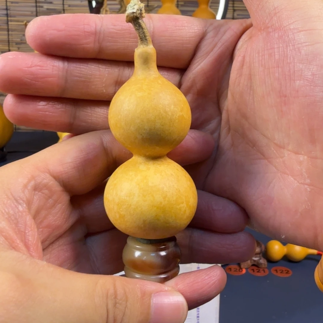 文玩葫芦花叶天津嘴，高度7公分