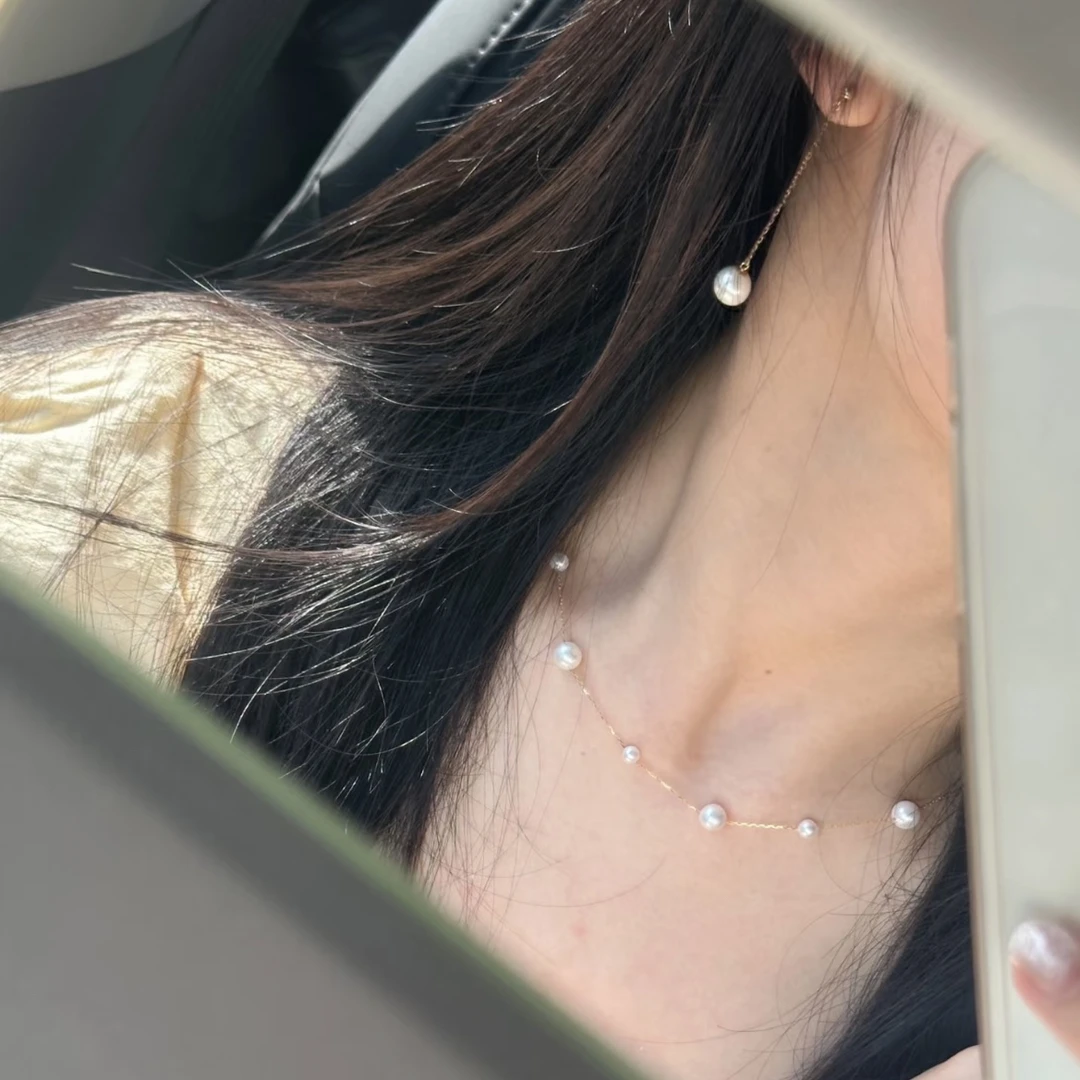 满天星项链淡水无核满天星美拉德珍珠项链