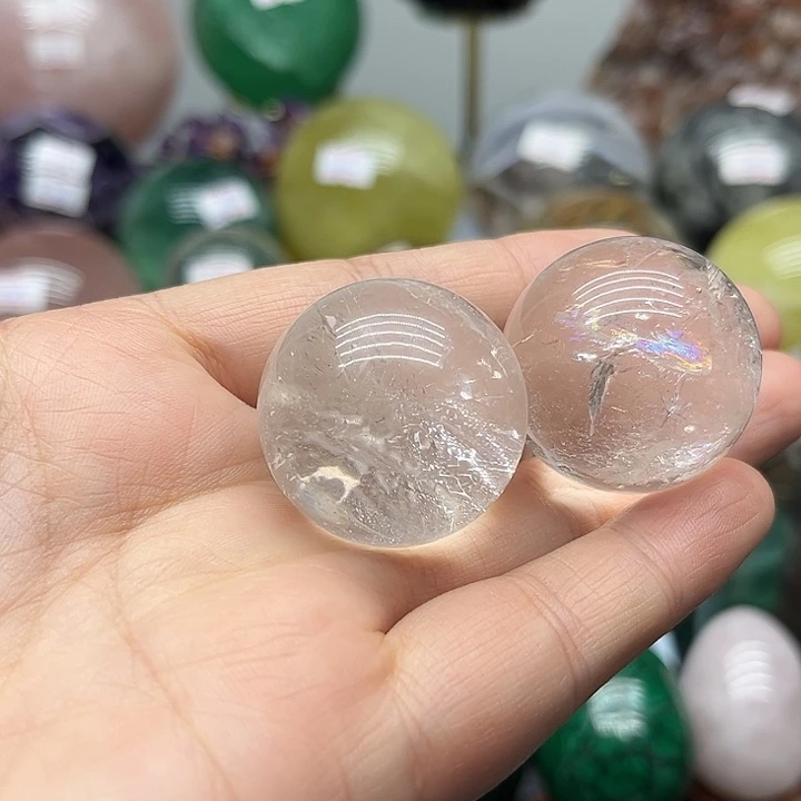 未镶嵌珠宝半成品水晶82克白水晶球