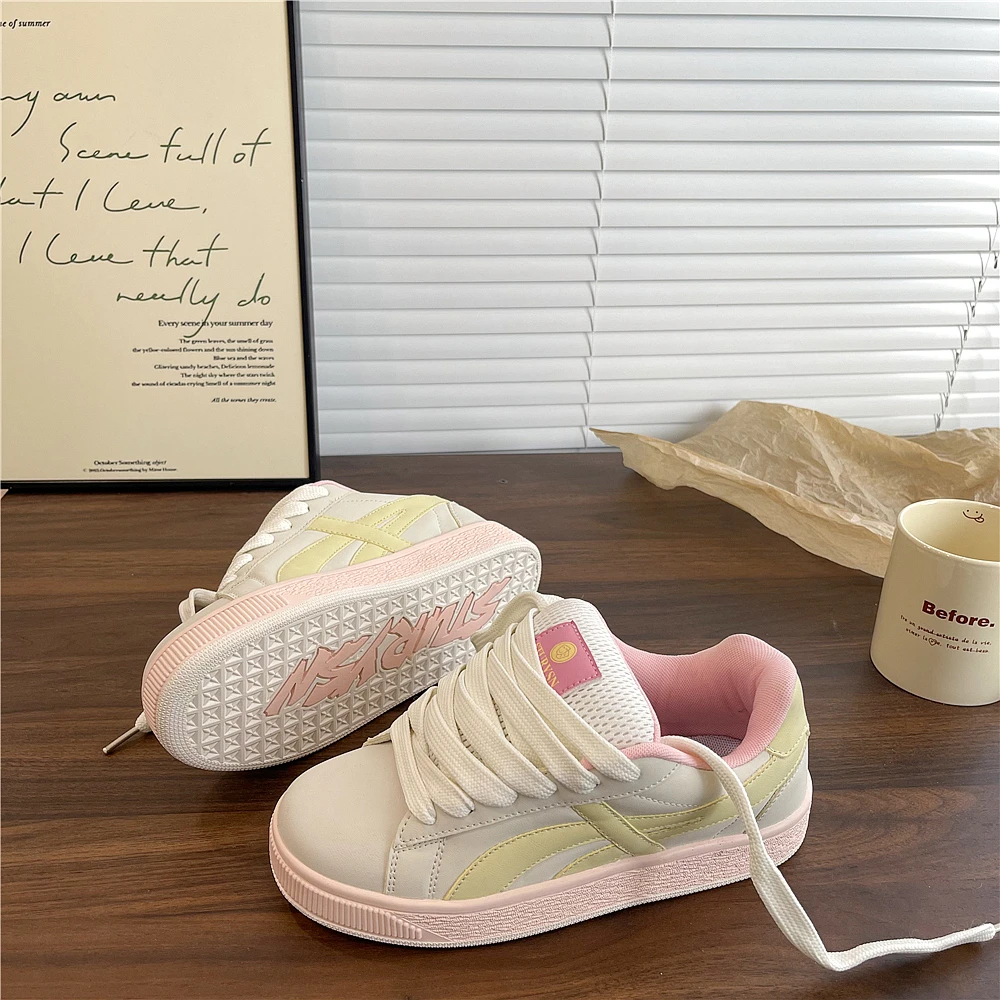 粉色少女心面包鞋2025夏季新款百搭学生小白鞋ins潮运动休闲板鞋