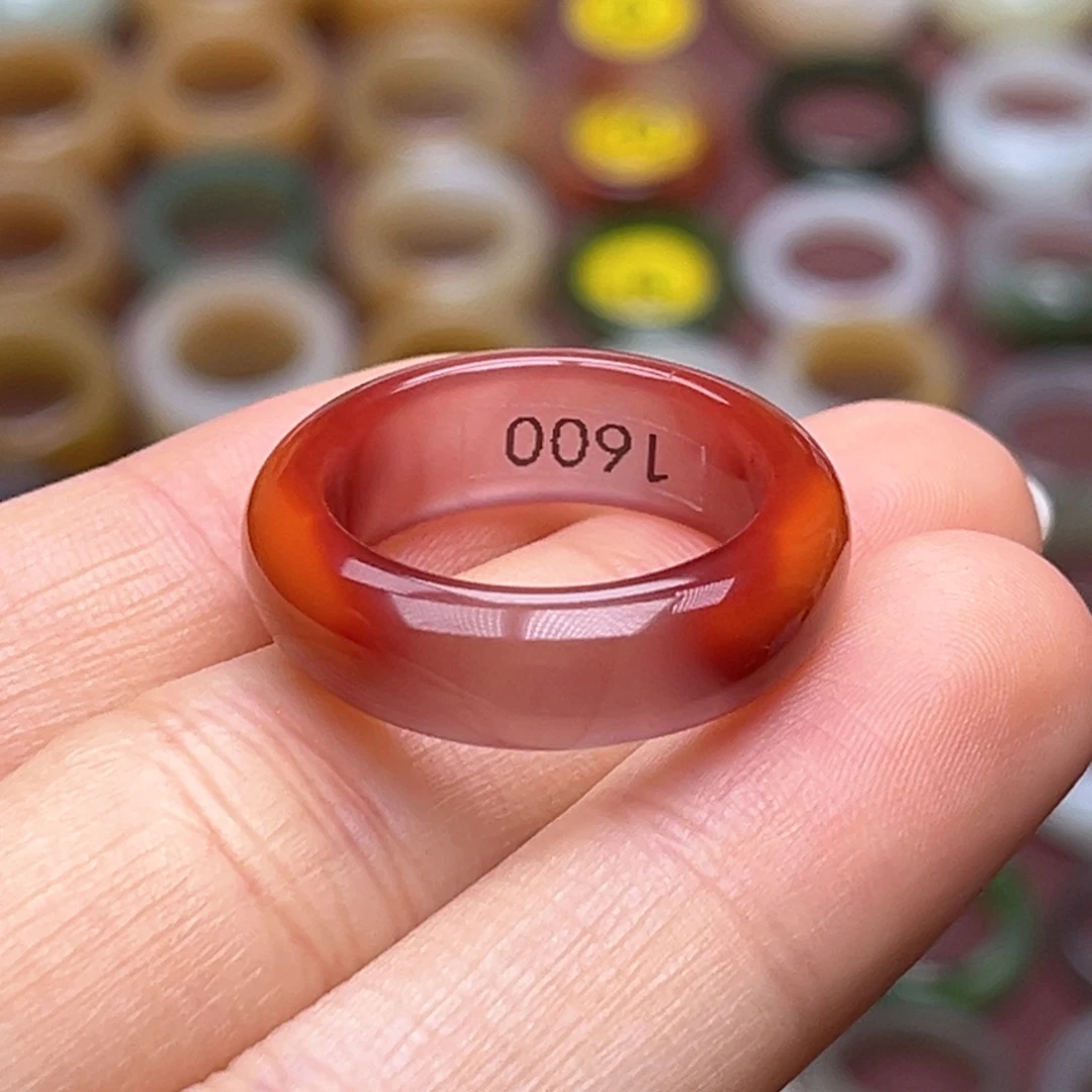 南红玛瑙未镶嵌戒指19.2天地红
