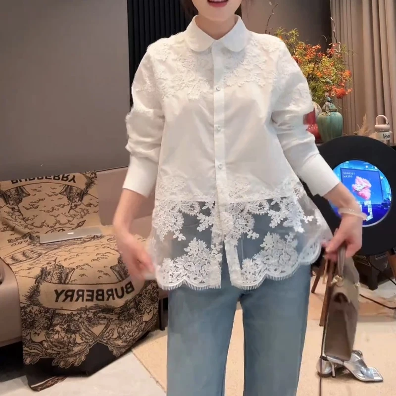 {瑞雪蝶花}2025韩系早春重工翻领长袖衬衫LK2501876