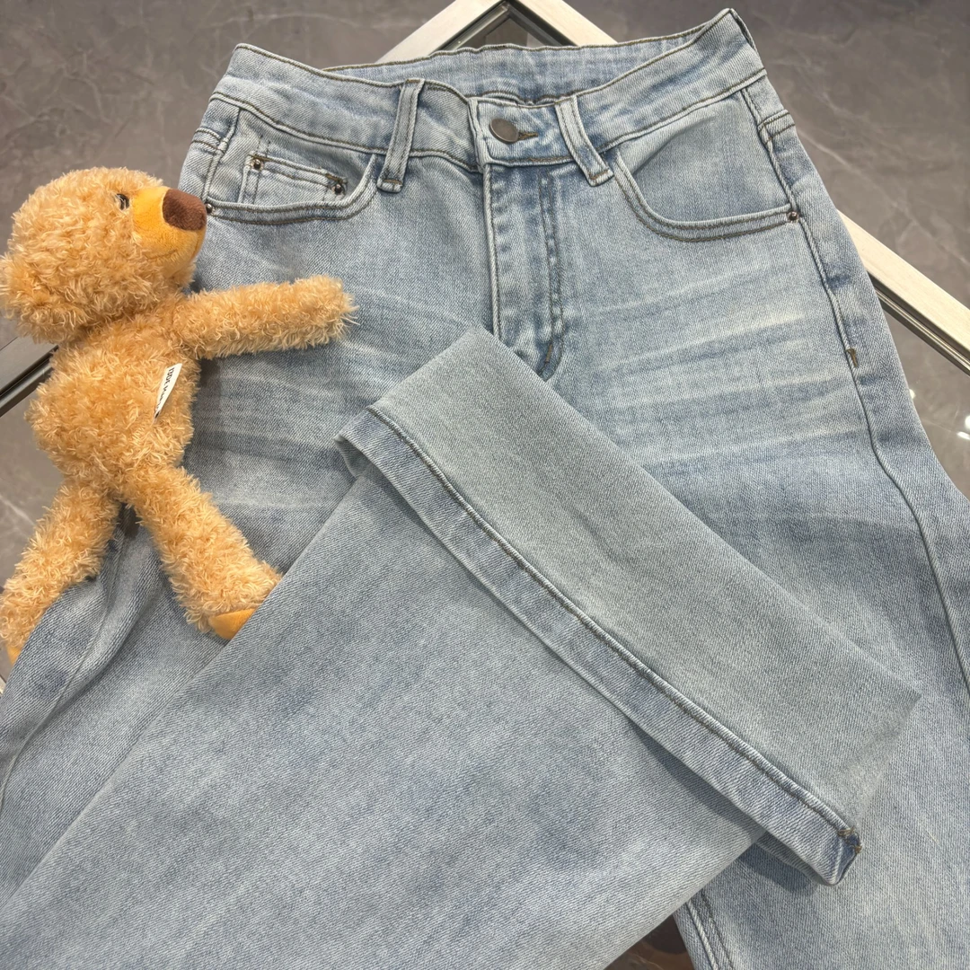 【YU·PP】(119)小众千金必拍显瘦瘦瘦瘦水洗挑染微喇牛仔裤（P0302）